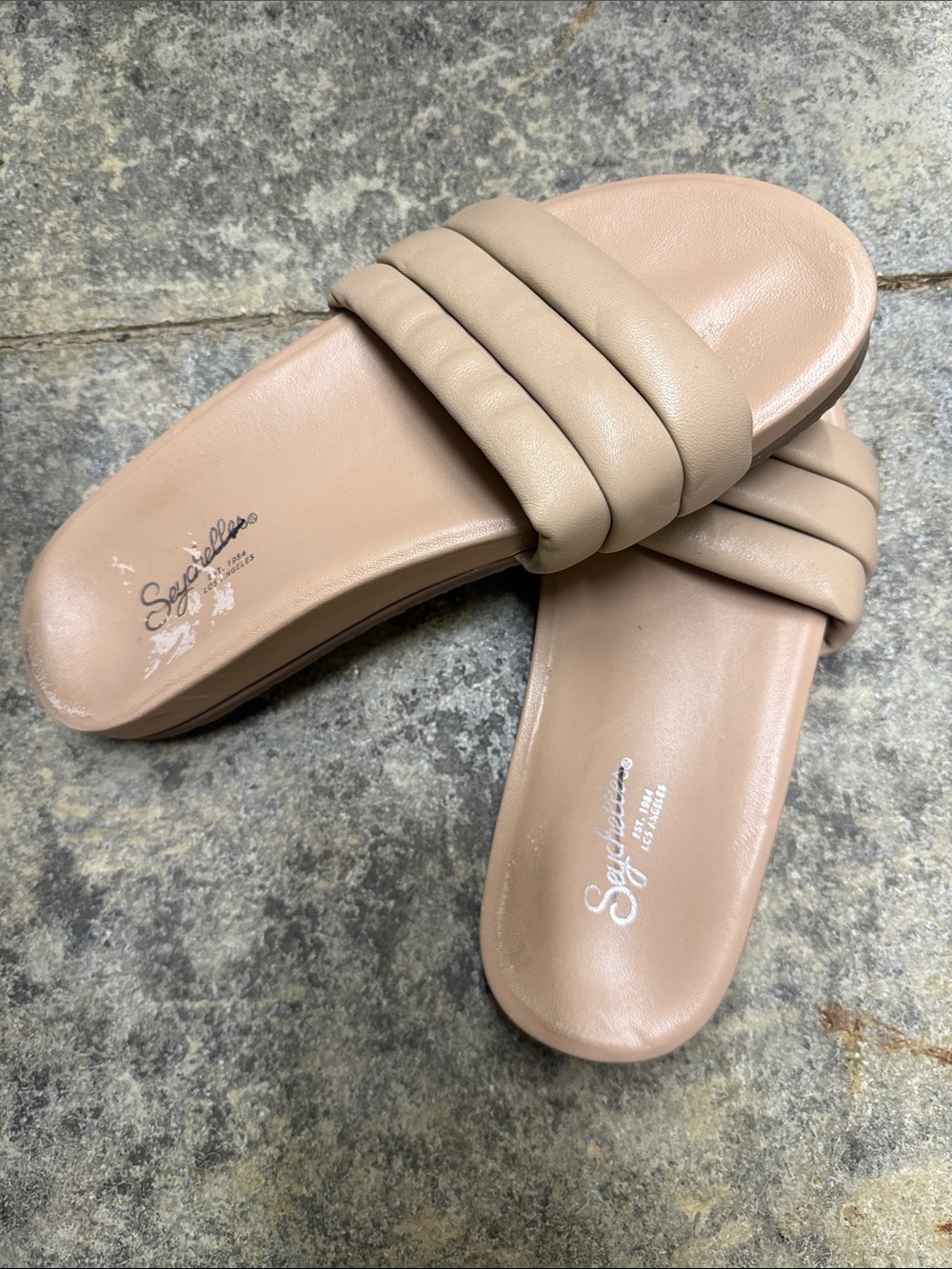 Seychelles Blush Tan Padded Slide Sandals